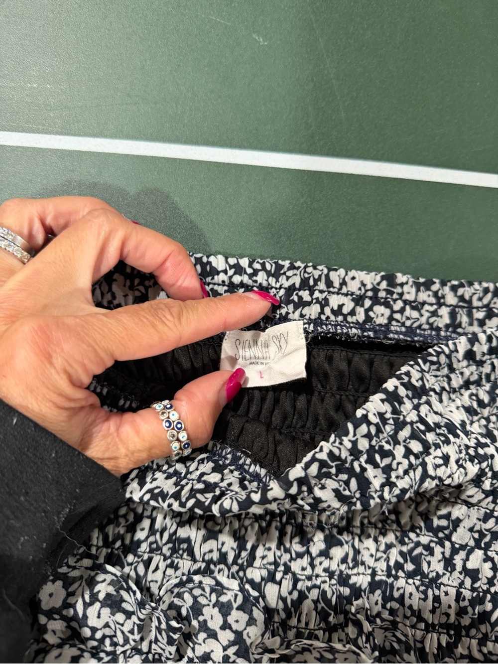 Sienna Sky Black and White Floral Smocked Mini Skirt - Picture 2 of 2